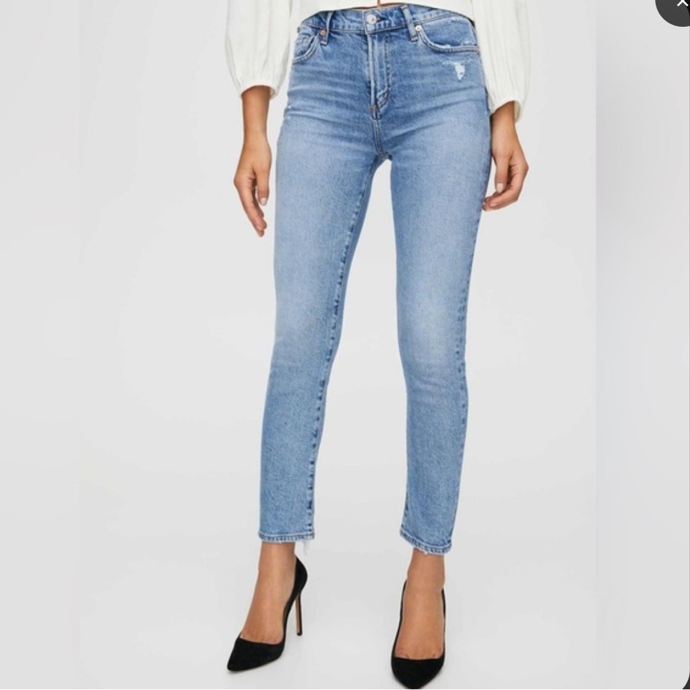 Citizens of Humanity Harlow Ankle High Rise Slim Light Blue Wash Jeans